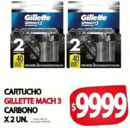 Supermercados Caracol Gillette cartucho mach 3 carbono oferta