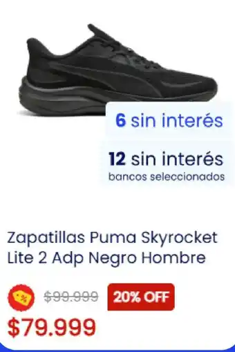 Puma zapatillas skyrocket lite 2 adp negro hombre