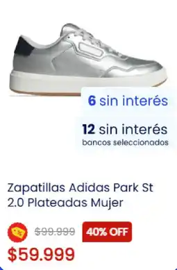 Coppel Adidas zapatillas park st 2.0 plateadas mujer oferta