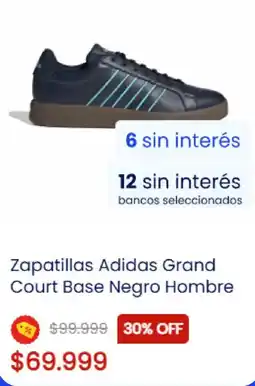 Coppel Adidas zapatillas grand court base negro hombre oferta