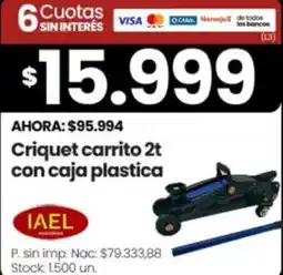 Changomas Iael criquet carrito 2t con caja plastica oferta