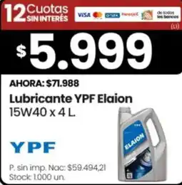Changomas Ypf lubricante elaion oferta