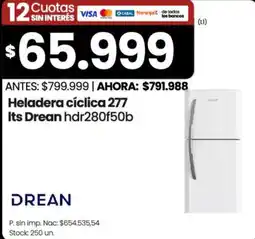 Changomas Drean heladera cíclica 277 oferta