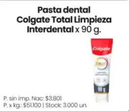 Changomas Colgate pasta dental total limpieza interdental oferta