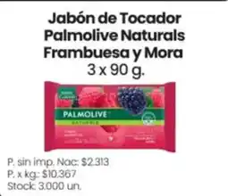 Changomas Palmolive jabón de tocadador frambuesa y mora oferta
