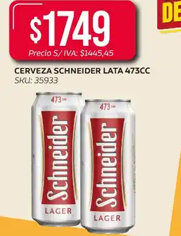 Supermercados Yaguar Schneider cerveza lata 473cc oferta