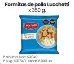 Changomas Lucchetti formitas de pollo oferta