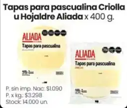 Changomas Aliada tapas para pascualina criolla u hojaldre aliada oferta
