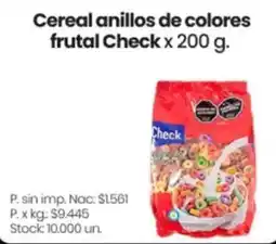 Changomas Check cereal anillos de colores frutal oferta