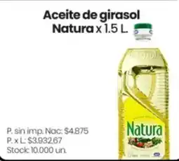 Changomas Natura aceite de girasol oferta