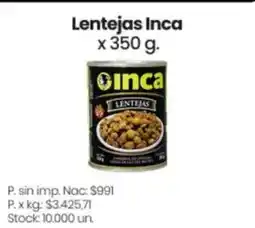 Changomas Inca lentejas oferta