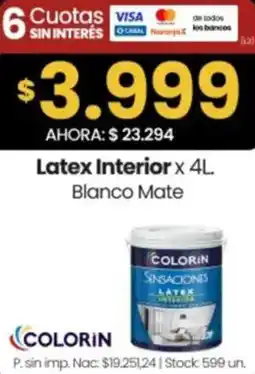 Changomas Colorin latex interior oferta