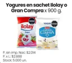 Changomas Ilolay yogures en sachet o Gran Compra oferta