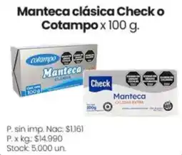 Changomas Cotampo manteca clasica check o manteca oferta