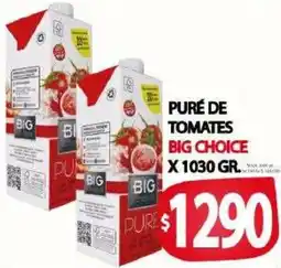 Supermercados Caracol Big choice puré de tomates oferta