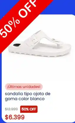 Coppel sandalia tipo ojota de goma color blanco oferta