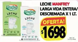 Supermercados Caracol Manfrey leche larga vida entera descremada oferta