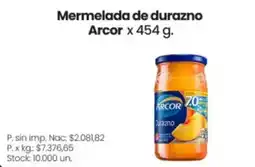 Changomas Arcor mermelada de durazno oferta