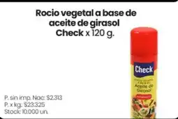 Changomas Check rocío vegetal a base de aceite de girasol oferta
