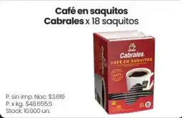 Changomas Cabrales café en saquitos oferta