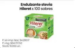 Changomas Hileret endulzante stevia oferta