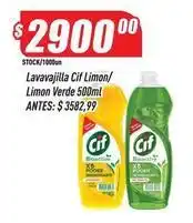 Supermercados Comodin Cif - lavavajilla limon/limon verde 500ml oferta