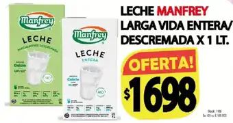 Manfrey leche larga vida entera o descremada