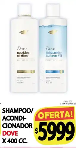 Supermercados Mariano Max Dove shampoo/ acondicionador oferta