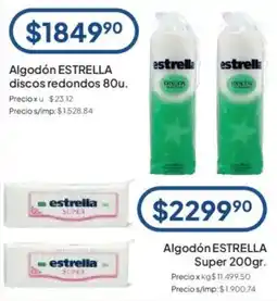 Hergo Estrella algodón discos redondos oferta