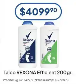 Hergo Rexona talco efficient oferta