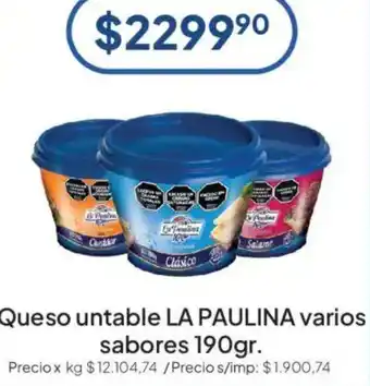 La paulina queso untable varios sabores