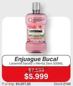 Ferniplast Listerine enjuague bucal sandia y menta zero oferta