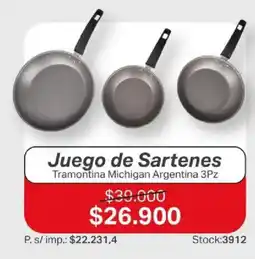 Ferniplast Tramontina juego de sartenes michigan argentina oferta