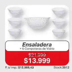 Ferniplast Ensaladera + 6 Compoteras de Vidrio oferta