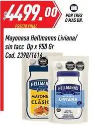 Supermercados Comodin Mas - mayonesa liviana/ sin tacc dp x 950 gr cod. 2398/1616 oferta