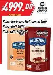 Supermercados Comodin Hellmann's - salsa barbacoa hellmanns 1kg/ salsa golf 950gr cod. 48399/48391 oferta