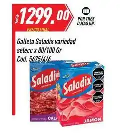 Supermercados Comodin Saladix - galleta variedad selecc x 80/100 gr cod. 5675/4/6 oferta