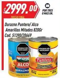 Supermercados Comodin Alco - durazno puntero/ amarillos mitades 820gr cod. 51390/20669 oferta