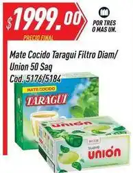 Supermercados Comodin Mas - mate cocido taragui filtro diam/ union 50 saq cod. 5176/5184 oferta