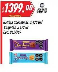 Supermercados Comodin Mas - galleta chocolinas x 170 gr/ coquitas x 177 gr cod. 942/909 oferta
