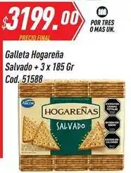 Supermercados Comodin Galleta hogare a salvado + 3 x 185 gr cod. 51588 oferta