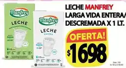 Supermercados Mariano Max Manfrey - leche larga vida entera/descremada oferta