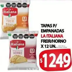 Supermercados Mariano Max La italiana - tapas p/ empanadas freir/horno x 12 un oferta