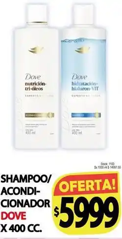Supermercados Mariano Max Dove - shampoo/acondicionador oferta