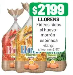 Almacor Llorens fideos nidos al huevo-morrón-espinaca oferta