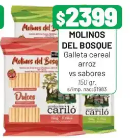 Almacor Molinos del Bosque galleta cereal arroz vs sabores oferta