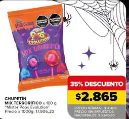 Carrefour Mister pops evolution chupetín mix terrorífico oferta