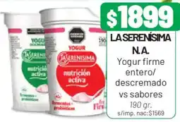 Almacor La serenisima yogur firme entero/ descremado vs sabores oferta