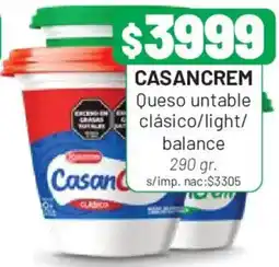 Almacor Casancrem queso untable clásico/light/balance oferta