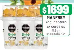 Almacor Manfrey yogur entero c/ cereales oferta